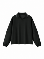 Unisex Boxy Collared Detachable Sweatshirt