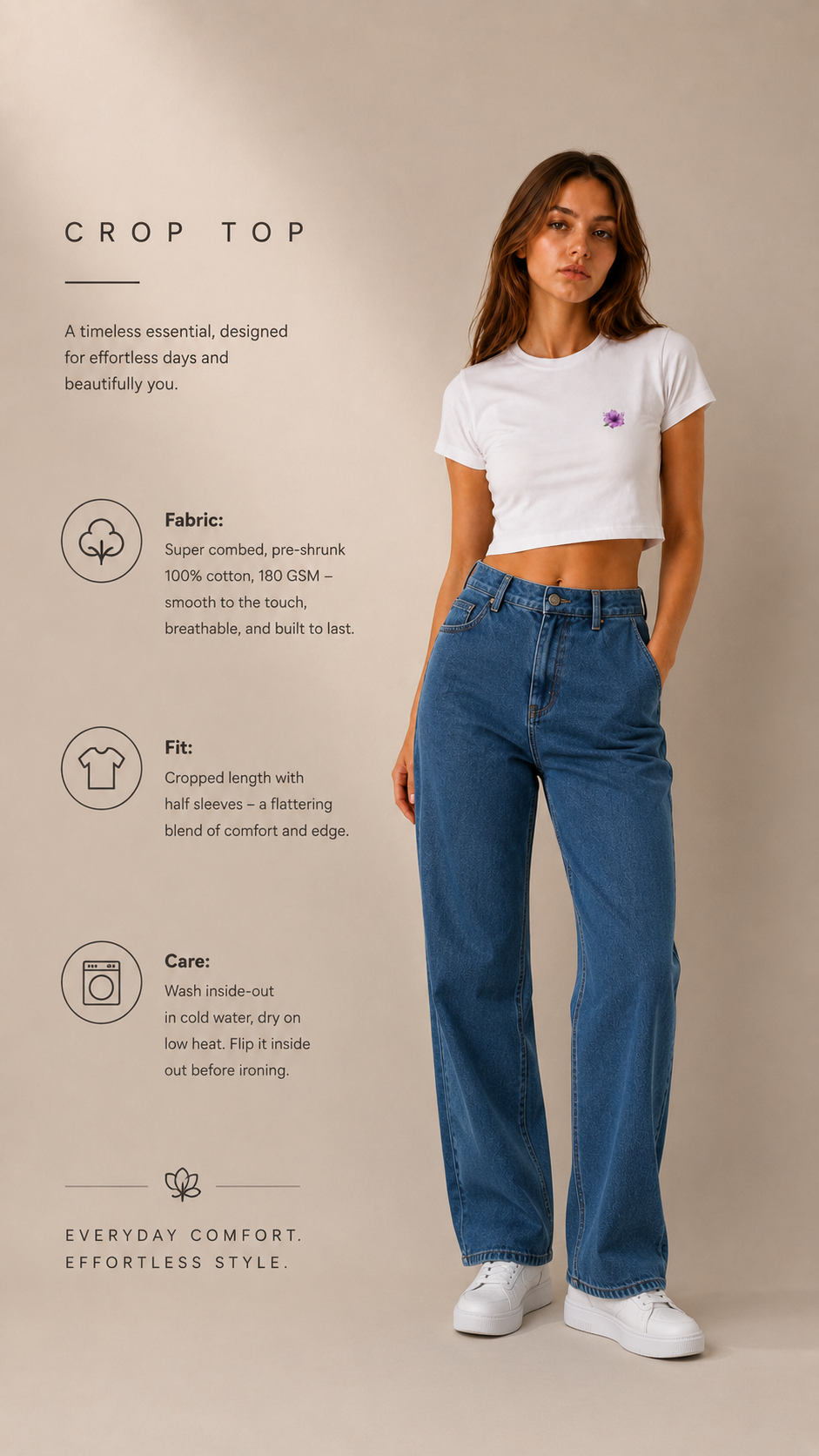 LUXZRA Fleur Crop Top