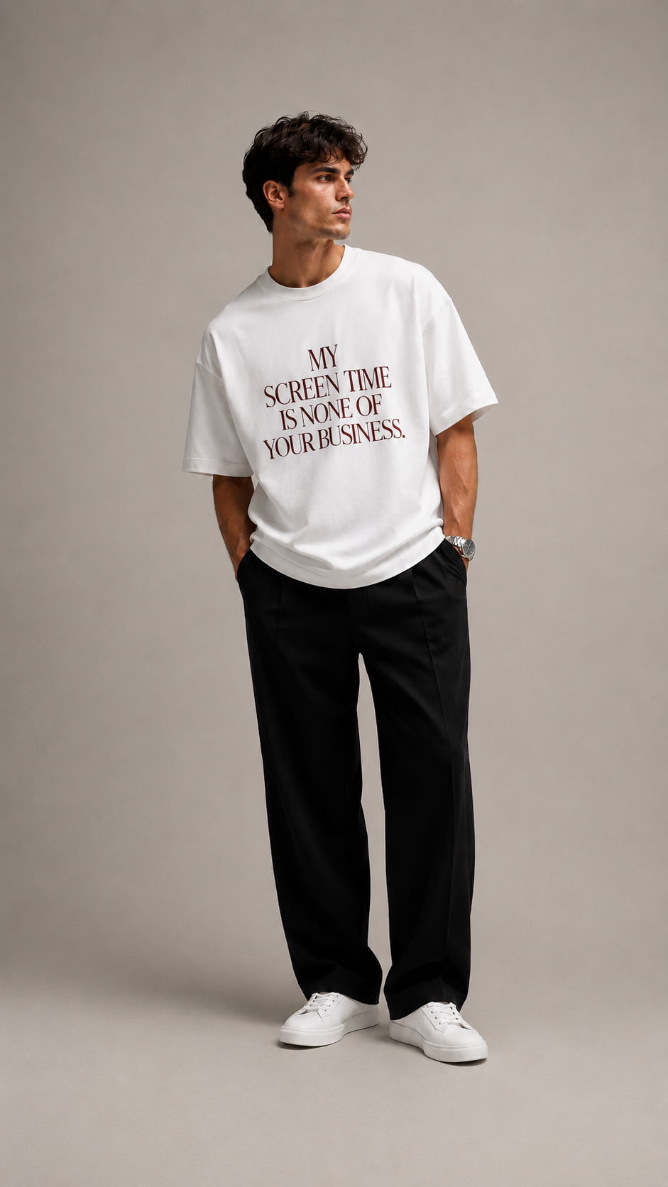 LUXZRA Mind Your Scroll™ Unisex Oversized Classic T-Shirt
