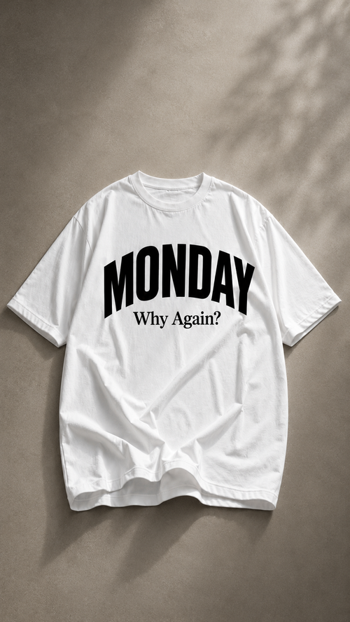 LUXZRA Monday Mood™ Unisex Oversized Classic T-Shirt