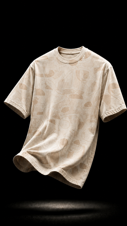Luxzra Sand Drift™ AOP Unisex Oversized Tee