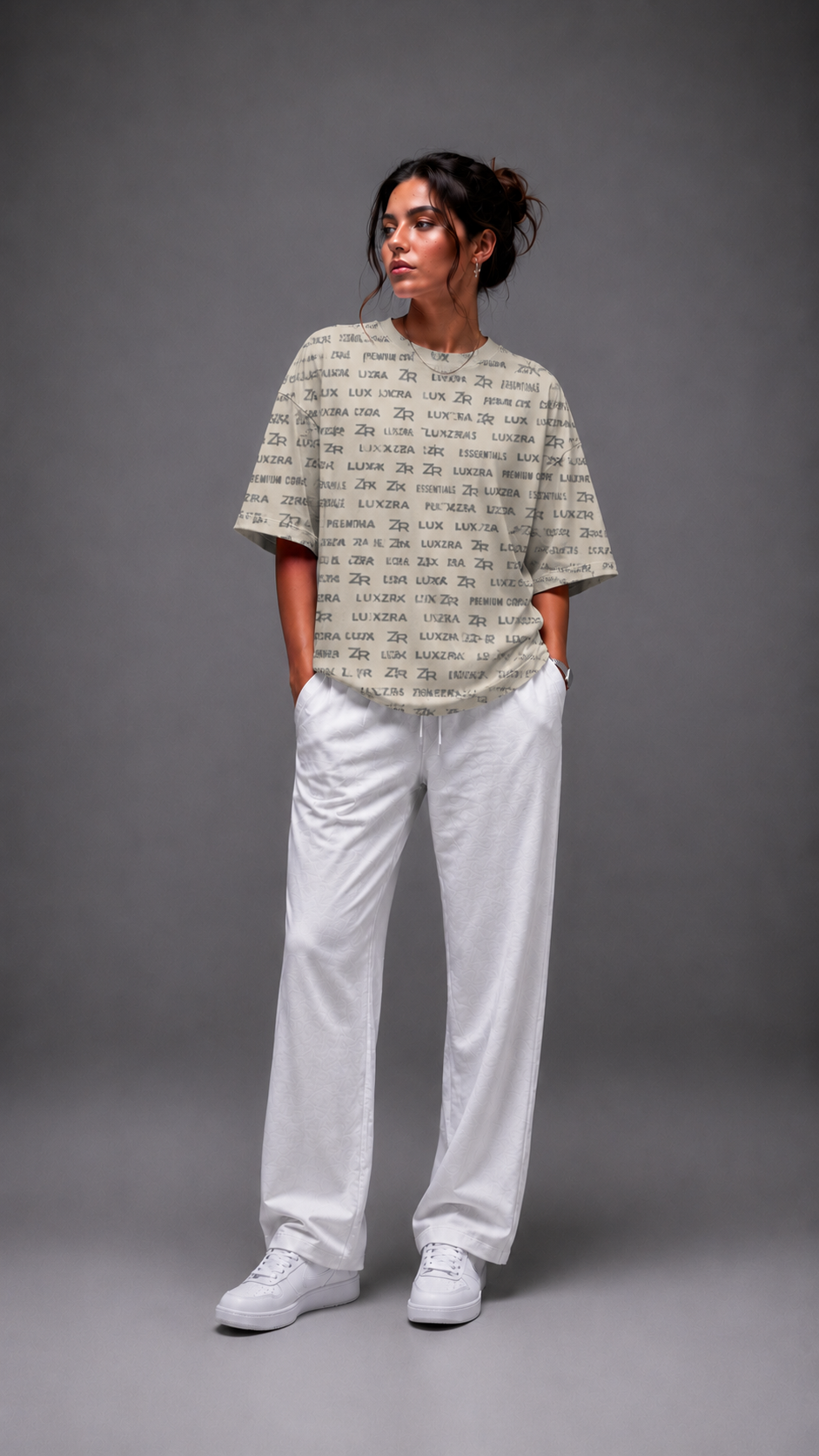LUXZRA Sandy™ Unisex AOP Oversized T-Shirt