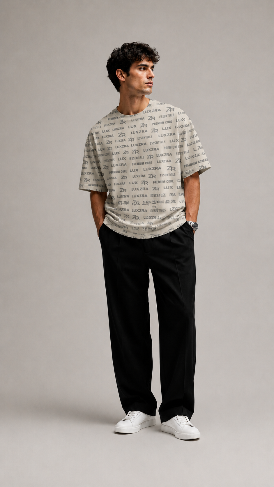 LUXZRA Sandy™ Unisex AOP Oversized T-Shirt