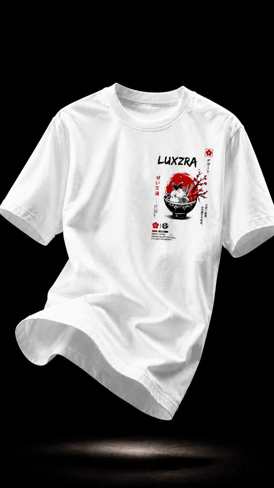 LUXZRA Front Crimson Zen™ Unisex Oversized Classic T-Shirt