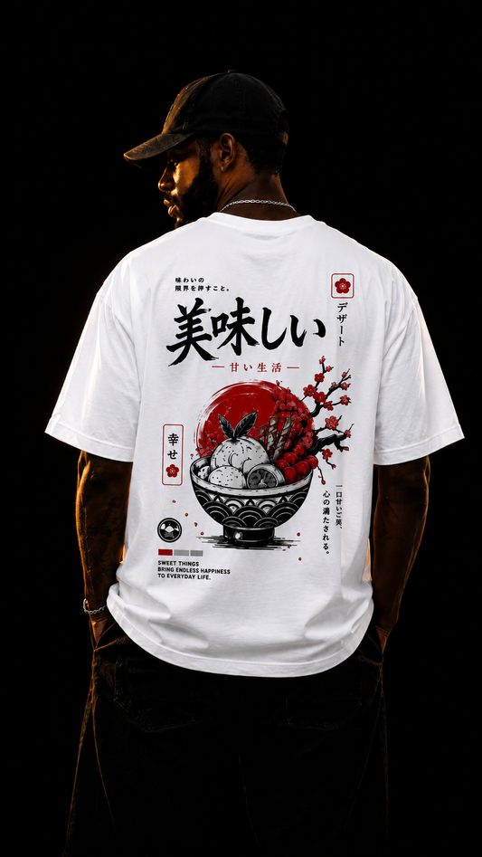 LUXZRA Crimson Zen™ Unisex Oversized Classic T-Shirt