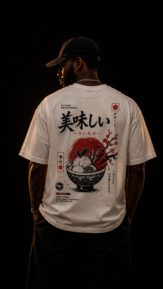 LUXZRA Crimson Zen™ Unisex Oversized Classic T-Shirt