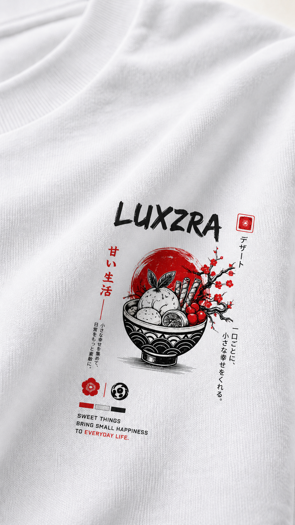 LUXZRA Front Crimson Zen™ Unisex Oversized Classic T-Shirt