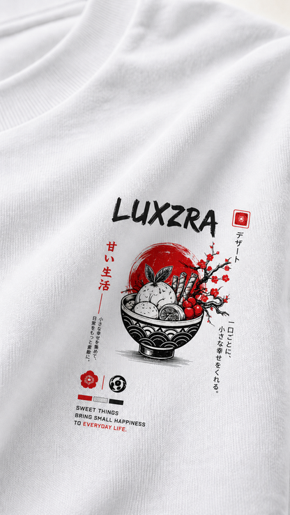 LUXZRA Front Crimson Zen™ Unisex Oversized Classic T-Shirt