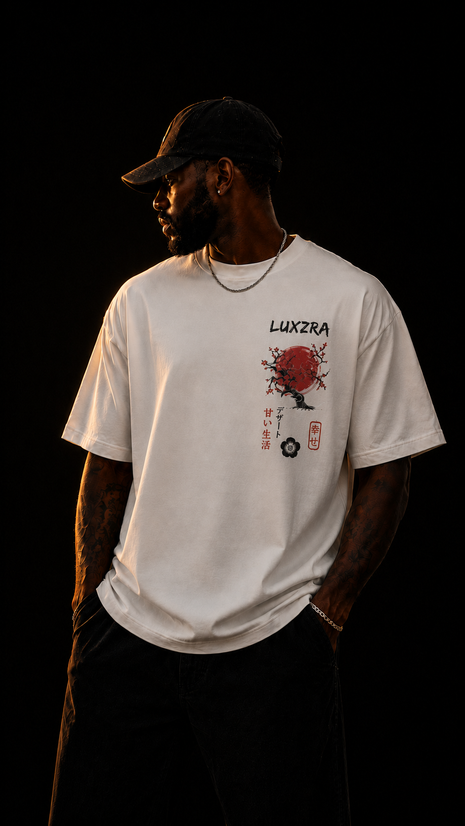 LUXZRA Crimson Zen™ Unisex Oversized Classic T-Shirt