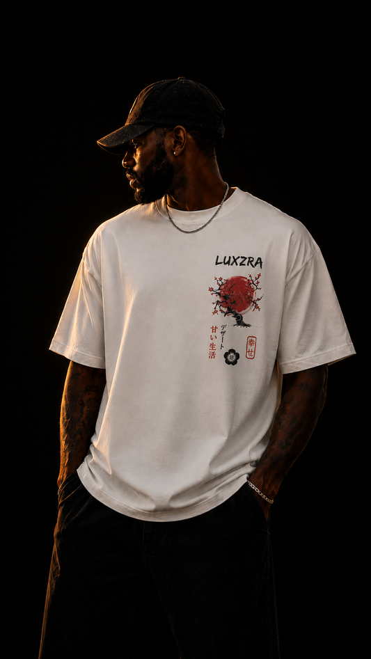 LUXZRA Crimson Zen™ Unisex Oversized Classic T-Shirt