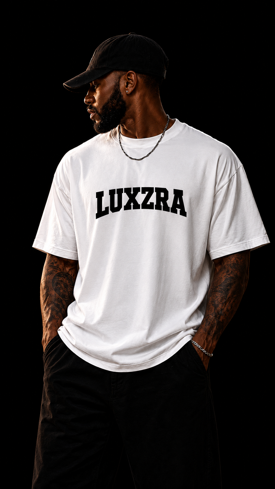 LUXZRA Shadow Arc™ Unisex Oversized Classic T-Shirt