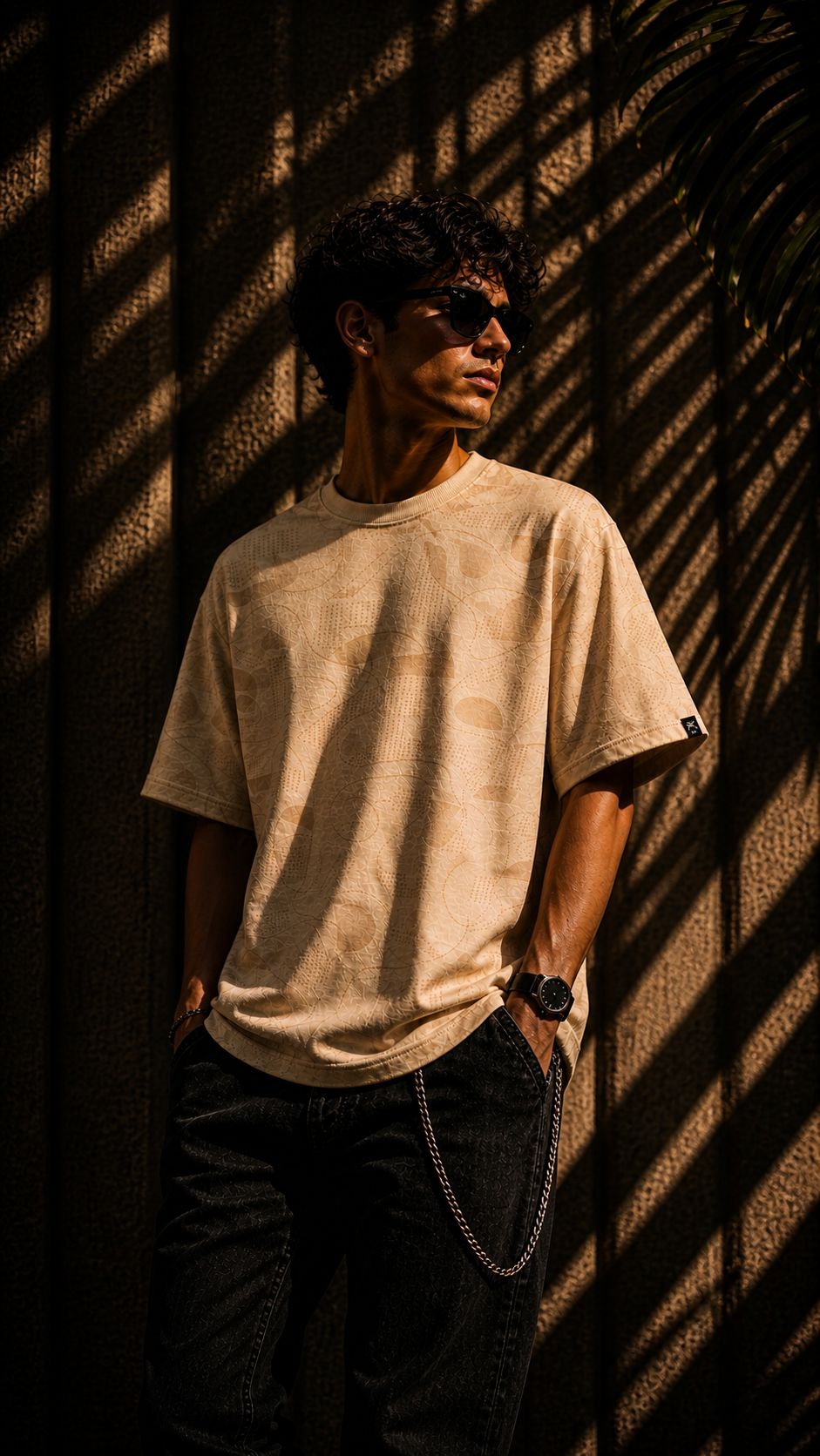Luxzra Sand Drift™ AOP Unisex Oversized Tee