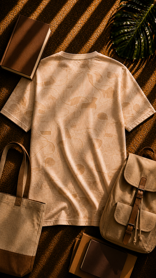 Luxzra Sand Drift™ AOP Unisex Oversized Tee