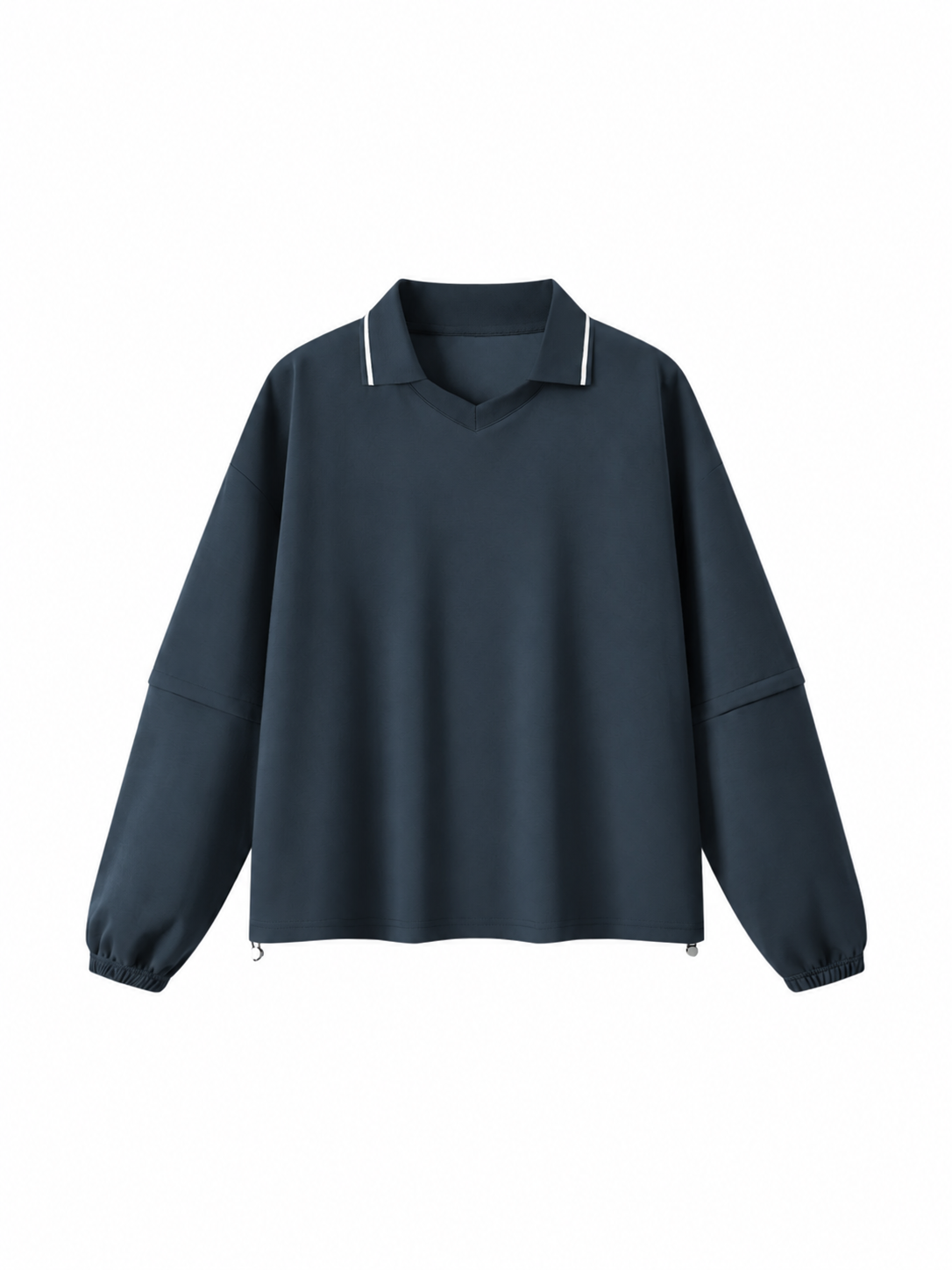 Unisex Boxy Collared Detachable Sweatshirt