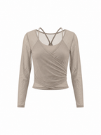 Women's 2-Piece Layered Yoga T-Shirt