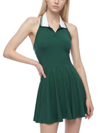 Women's Collared Halter A-Line Tennis Dress