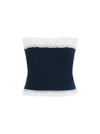 Women's Cropped Paneled Tube Top