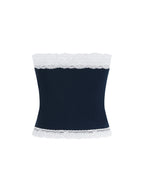 Women's Cropped Paneled Tube Top