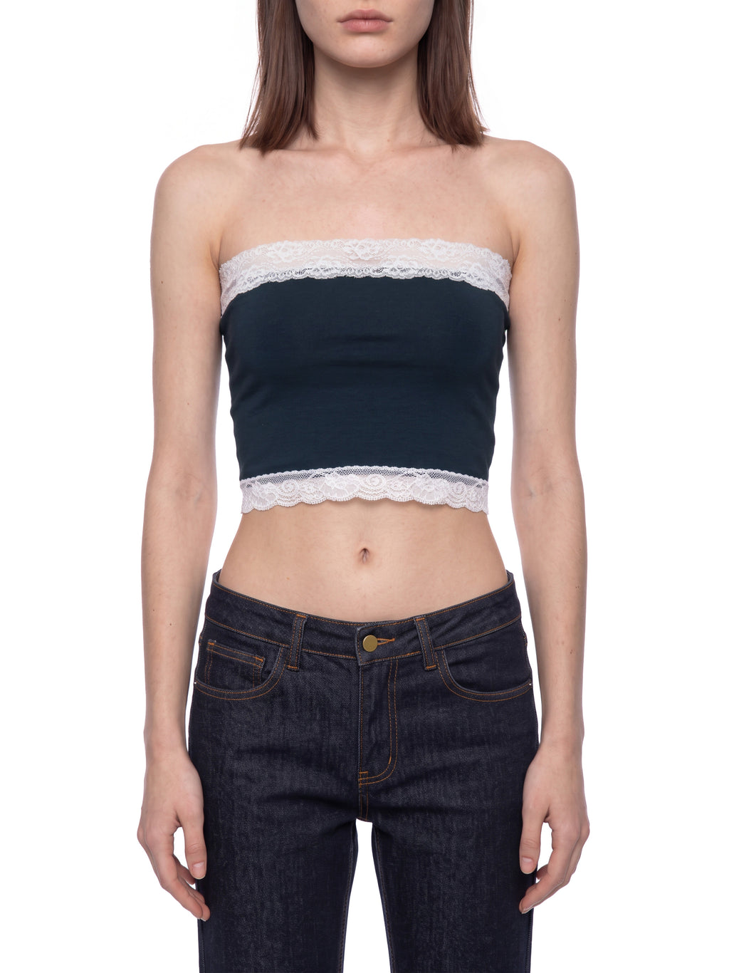 Women's Cropped Paneled Tube Top