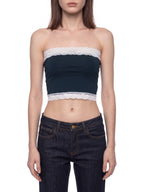 Women's Cropped Paneled Tube Top