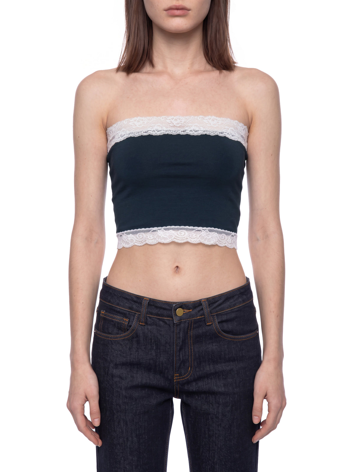 Women's Cropped Paneled Tube Top
