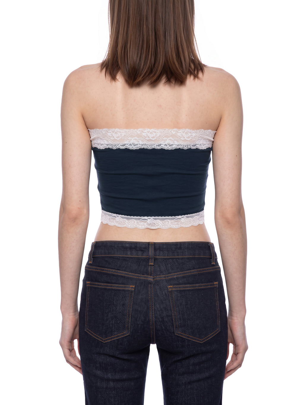 Women's Cropped Paneled Tube Top