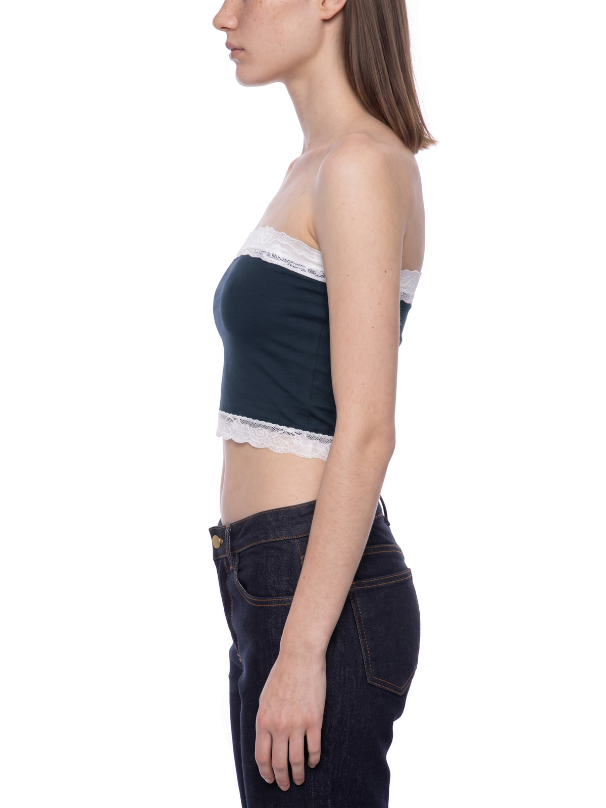 Women's Cropped Paneled Tube Top